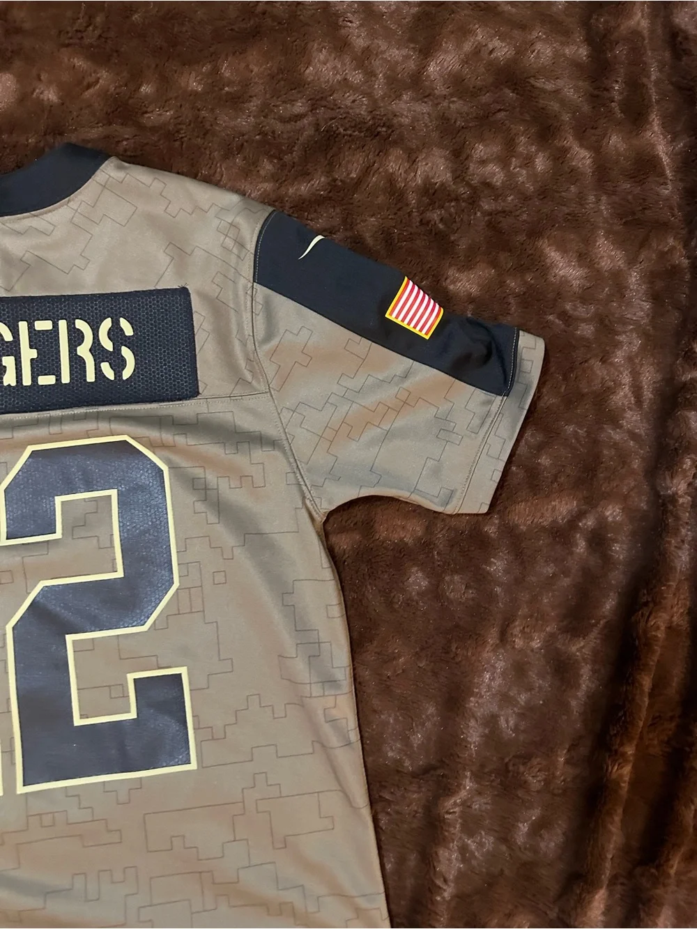 Nike NFL On Field Green Bay Packers Aaron Rodgers Salute to Service Jersey